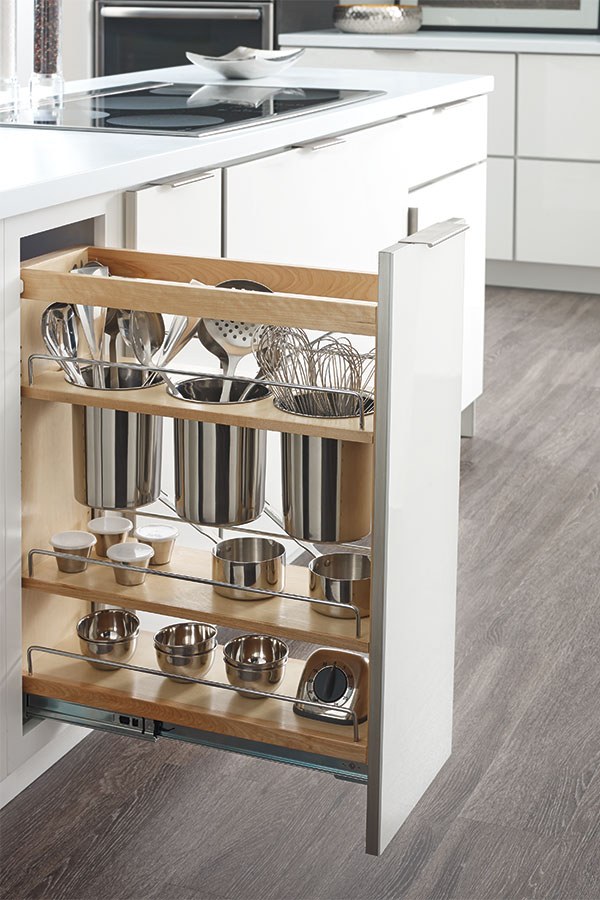 Base Pantry Pull-out Utensil Storage - Cardell Cabinetry